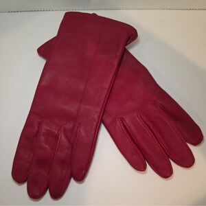 Fownes Genuine Red Leather Gloves Women's Size 8 1/2